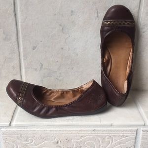 NINE WEST leather elastic Ballerina Flats